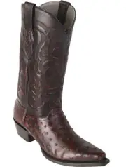 LOS ALTOS GENUINE CHERRY OSTRICH SNIP TOE WESTERN COWBOY BOOT (EE) 940318