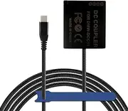 Camaisa Braid Cable Type-C to DMW-DCC11 DC Coupler BLG10 BLE9 Dummy Battery for Panasonic DMC-GF5 GF6 GX80 GX85 LX100K GX7 GX9 TZ80 ZS60 TZ85 G100