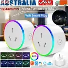 10A RGB WIFI Mini Smart AU Plug Power Socket Voice Control For Alexa Google Home