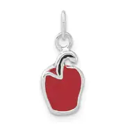 Sterling Silver Polished Enameled Red Pepper Charm