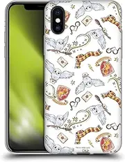 Head Case Designs Officially Licensed Harry Potter Hedwig Owl Pattern Deathly Hallows XIII Soft Gel Case Compatible with Apple iPhone X/iPhone Xs