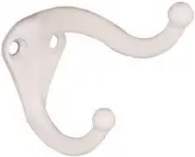 Hat & Coat Hook, White, 2-Pk. -N248-369