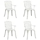 Garden Chair Set 4 Pcs Rust-Resistant Cast Aluminium Outdoor Patio Lounge Seat