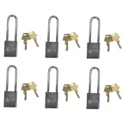 6-PACK American Lock Keyed Padlock 3/4 in Rectangle Silver A5102 KD
