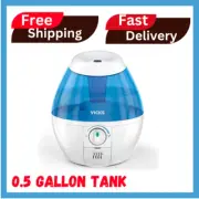 Vicks Mini Filter-Free Cool Mist Humidifier, Small Room, 0.5 Gallon Tank, Blue