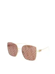 Fendi Oversized Sunglasses FF Gold & Mirror FE40013U