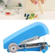 Mini Handheld Sewing Machine Portable Easy Stitching Tool for Home Use Blue