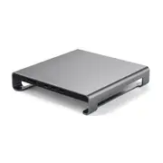 Satechi USB-C Hub/Monitor Stand w/USB/USB-C/SD/Micro-SD/Audio Jack for iMac Grey