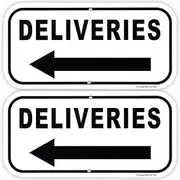 2-Pack Deliveries with Left Arrow Sign 12"x 6" .04" Aluminum Reflective Sign Rust Free Aluminum-UV Protected and Weatherproof