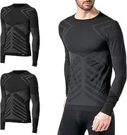 Risalti Thermoshirt Funktionsunterwäsche Herren Langarm Energy - Thermo Muskelshirts Herren Elastische, Compression Shirt und atmungsaktive, Nahtloses Herren Unterwäsche - Made in Italy