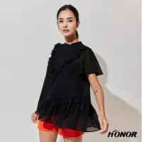 在飛比找momo購物網優惠-【HONOR 山形屋】公主風蕾絲花邊造型雪紡上衣(MOMO獨