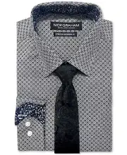 Nick Graham Men's Modern-Fit Dress Shirt & Tie Set