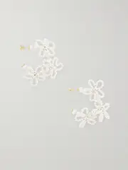 [Completedworks] Completedworks - Gold-plated Recycled Silver Pearl Hoop Earrings - White - One size One size White