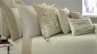 KENNETH COLE "RADIANT" IVORY MATELESSA 1PC F/QUEEN COVERLET NIP $259 RARE