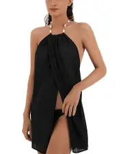 ViX Cloe Halter Mini Dress Cover Up