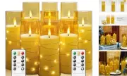 Flameless LED Candles with Timer 9 Pc Flickering Flameless Candles for