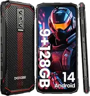 DOOGEE Blade 10 Rugged Phone Unlocked, Android 14 Cell Phone, 6.56'' 90Hz Display, 128GB ROM/TF 1TB, 5150mAh, 16MP AI Camera, 4G Dual SIM Smart Phones, IP68/IP69K Waterproof Phone, Face ID/GPS/OTG