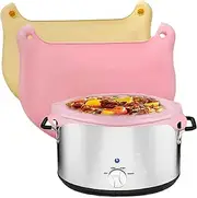 Silicone Slow Cooker Liners 2 Pack, Reusable Cooking Bags Fit for Crockpot & Hamilton Beach 7QT - 8QT, Slow Cooker Accessories for Oval & Round Pot, Pink & Yellow