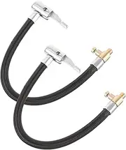 Beatifufu Metal Inflator Compressor Pump Extension Hose Hose Adaptor for Bike Car Motorbike 2 Pieces Set