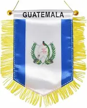 Guatemala Hanging Flag with Suction Cup Double Sided Mini 4x6 Inch Guatemalan Banner Decorations for Car Home Wall Door Window
