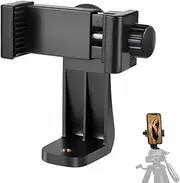 Phone Tripod Mount Adapter/Universal Tripod Cell Phone Holder, Fits Any Smartphone, 1/4" Standard Screw, Rotating Vertical and Horizontal, Compatible with iPhone, Samsung, Selfie Stick, Monopod