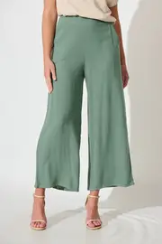 Sirsha Pant in Sage Green Linen Blend 10