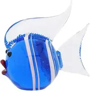 GlassOfVenice Murano Glass Striped Ball Fish - Blue