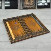 Wooden Backgammon Board Set Jewish Star of David, Tabletop Game 48cm (19"), Gift