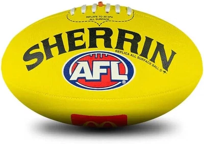 Sherrin AFL Replica All Surface Synthetic Football McDonalds Yellow