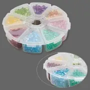 Plastic Round 4" inch 8 section container Organizer EMPTY 8 Individual