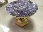 Luxury Amethyst Agate Tabletop– Polished Natural Stone Round Slab For Home Decor