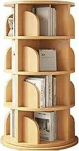 FTYEBDNC Rotating Bookshelf Organizer Display Solid Wood Modern Revolving Storage Rack Bookcase, Floor Standing Shelves with Baffle, for Study Office,A4