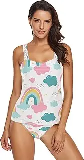 [Joisal] Two Piece Swimsuit for Women Tummy Control, Swimsuit Tankini Tops for Women with Bikini Bottom Women's Swimsuits Tankini