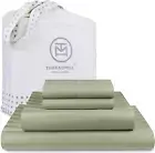 500 Thread Count Full-Size Damask Stripe, 4 Pc Luxury Cotton Bedding Set, Breath