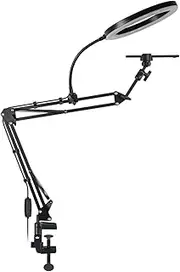 zolyet Overhead Camera Mou Desk Stand Phone Holder with Adjustable Arm Tabletop Stand with Gimbal/Fill Lights for Live Streaming A