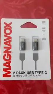 Magnavox 2-Pack USB Type C To Micro USB 2.0 Adapter Smart Phones