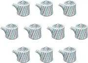 Set of 10 Old Dyed Three Colors Tokusa Mini Juice, 2.6 x 1.8 x 2.2 inches (6.5 x 4.6 x 5.6 cm) (50cc) | Seasoning Containers Setomonohonpo