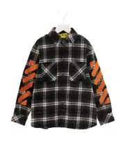 Off-White Kids Check Patterned Long-Sleeved Shirt 4Y,6,10Y Black