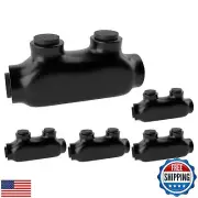 2 Port Insulated Wire Connectors Black Splice Connector 2/0-6 AWG Multi Cable