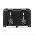 Proctor Silex 4 Slice Toaster, Wide-Slots, Black 24215