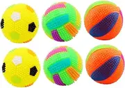 6Pcs Luminous Dog Ball Interactive Balls for Chewing Durable Pet Playtime Styles for Reducing Boredom and Strengthening Bond