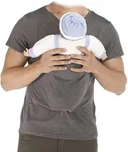 ENVGSOMP Kangaroo Pocket T-Shirt, Mens Kangaroo Baby Carrier Shirt, Comfortable Breathable Cotton Kangaroo Shirt for Dad and Baby (Grey,XX-Large)