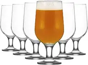 LAV 12 Piece Belek Snifter Beer Glasses Set - Classic Tulip Goblets with Stem for Craft Beers, Ales - 375ml