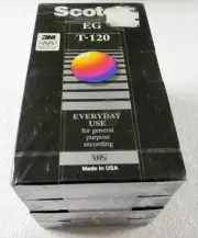 4 Pack Scotch T-120 EG Standard VHS Every Day Recording Tape