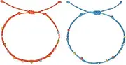 WRITWAA 2pcs Stone Tassel Bracelet Lucky Braided Anklet Ladies Anklet Ladies Bracelets Anklet for Women Chain Anklets for Women Shell Anklet Women Bracelets Style Anklet