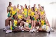 LAMINATED AUSTRALIAN DIAMONDS NETBALL TEAM PLAYER POSTER, BARGAIN 1 CHAMPIONS