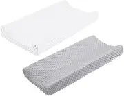 ERINGOGO 2Pcs Polyester Changing Pad Covers Soft and Skin Friendly Changing Pad Protector Removable and Washable for Changing Table for Boy Girl