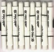 1.75in. 2ba White TARGET PRO GRIP Spinning Nylon Dart Shafts: 3 per set