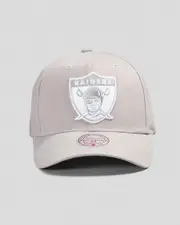 [Mitchell & Ness] Mitchell & Ness Men's Las Vegas Raiders Pro Crown Snapback Cap in Sterling Grey One Size Sterling Grey