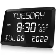 Digital Clock, 11.5" Large Display Calendar Clock with Day and Date, Indoor T...